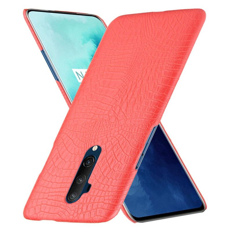 Case Hoesje OnePlus 7T Pro Wit Zwart Telefoonhoesje Effect Van Krokodillenleer