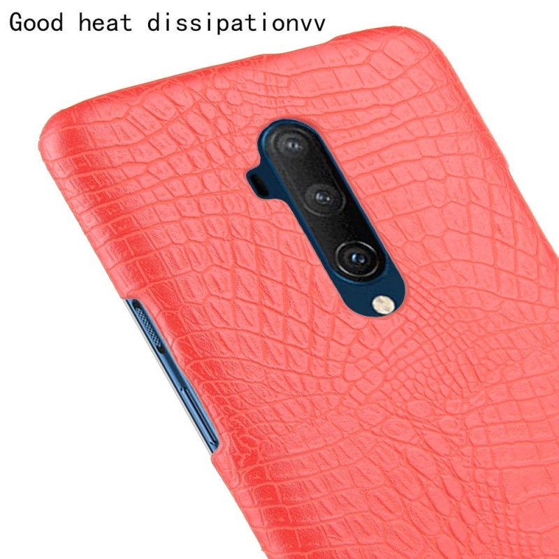 Case Hoesje OnePlus 7T Pro Wit Zwart Telefoonhoesje Effect Van Krokodillenleer