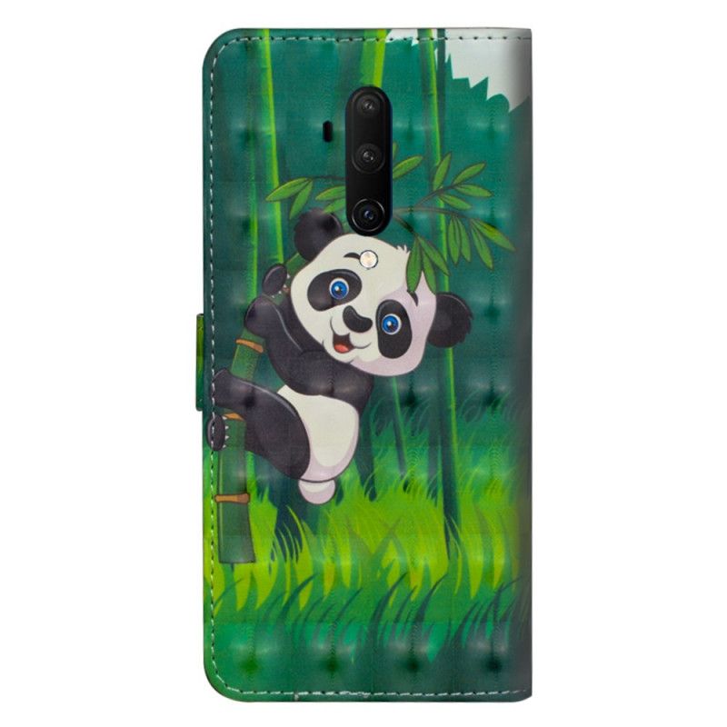 Cover Folio-hoesje OnePlus 7T Pro Telefoonhoesje Panda En Bamboe