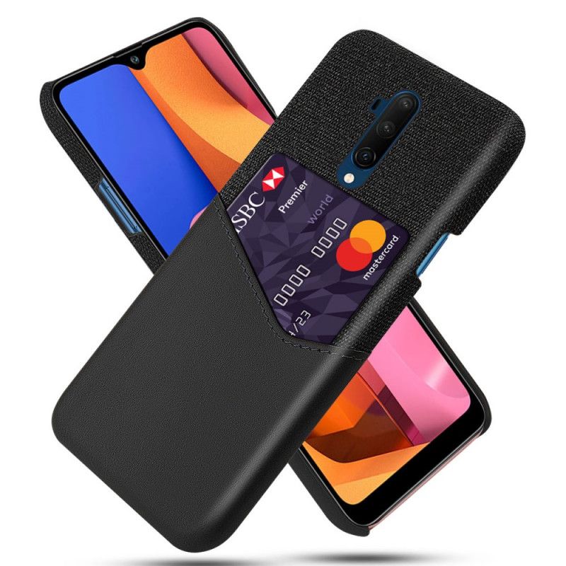 Cover Hoesje OnePlus 7T Pro Donkerblauw Zwart Telefoonhoesje Ksq Kaarthouder