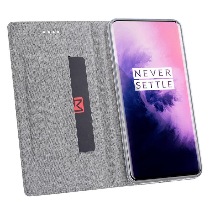 Folio-hoesje voor OnePlus 7T Pro Grijs Zwart Gestructureerd