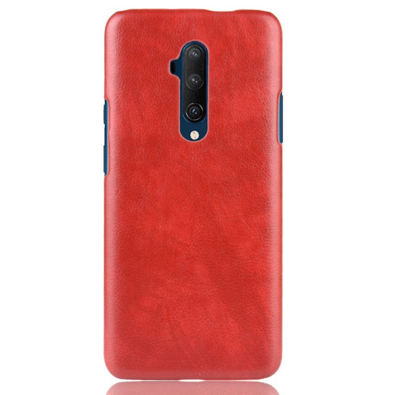 Hoesje OnePlus 7T Pro Grijs Zwart Lychee Leereffect