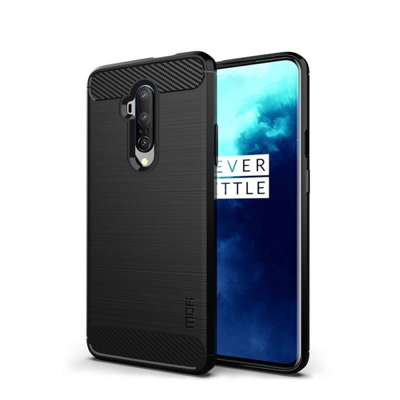 Hoesje OnePlus 7T Pro Grijs Zwart Mofi Geborstelde Koolstofvezel