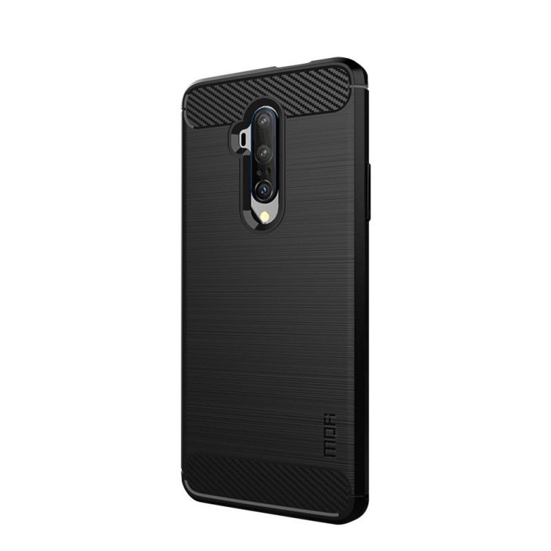 Hoesje OnePlus 7T Pro Grijs Zwart Mofi Geborstelde Koolstofvezel