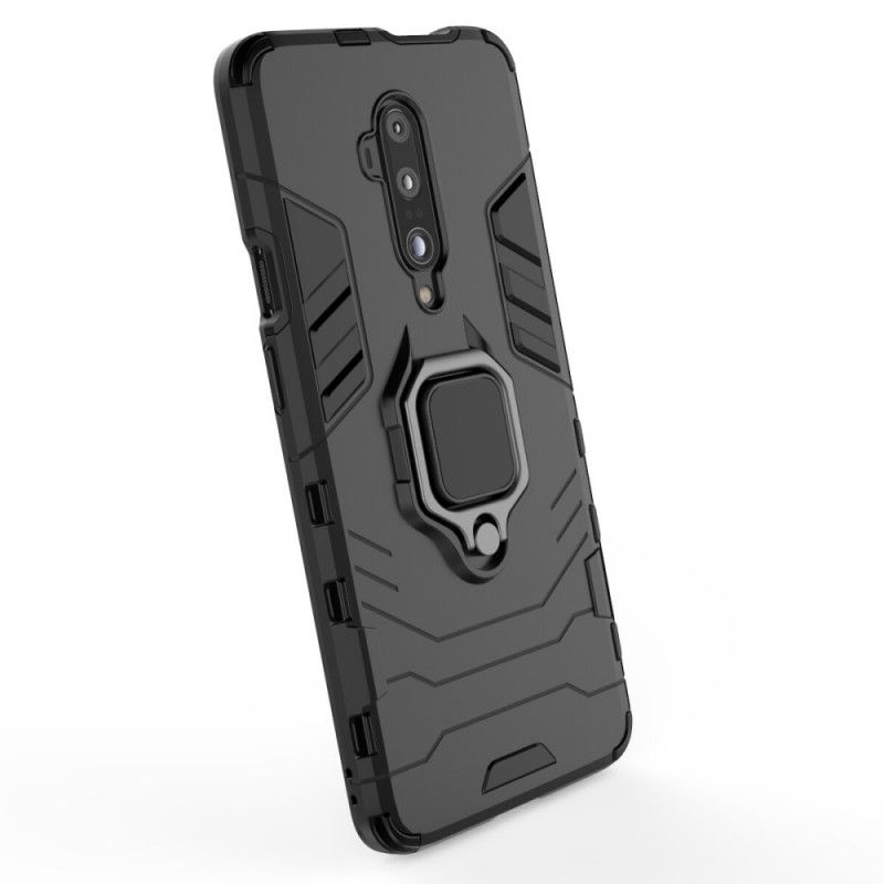 Hoesje OnePlus 7T Pro Rood Zwart Resistente Ring