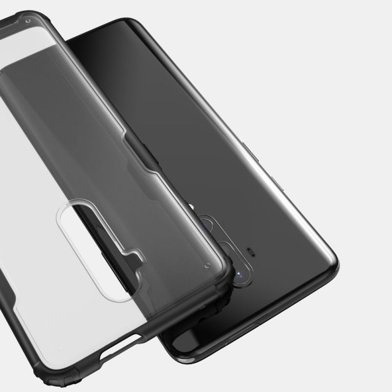 Hoesje voor OnePlus 7T Pro Rood Zwart Frosted Hybride