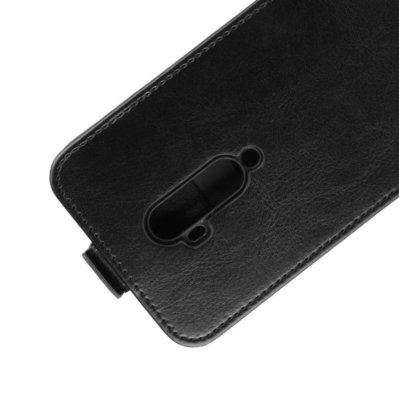 Leren Hoesje OnePlus 7T Pro Wit Zwart Telefoonhoesje Opvouwbaar