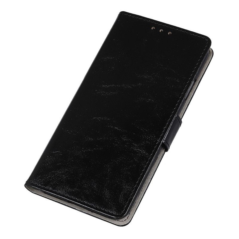 Leren Hoesje voor OnePlus 7T Pro Rood Zwart Glanzend Leereffect