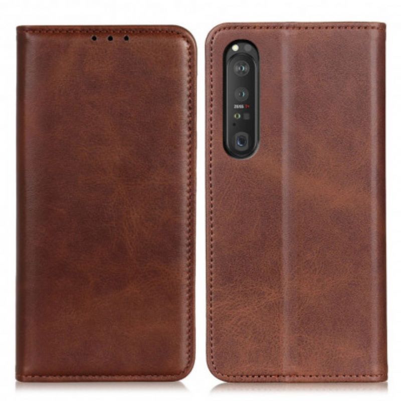 Folio-hoesje Voor Sony Xperia 1 Iii Splitlederen Elegantie