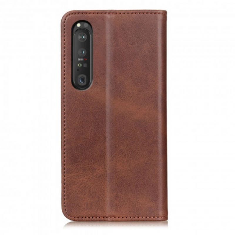 Folio-hoesje Voor Sony Xperia 1 Iii Splitlederen Elegantie