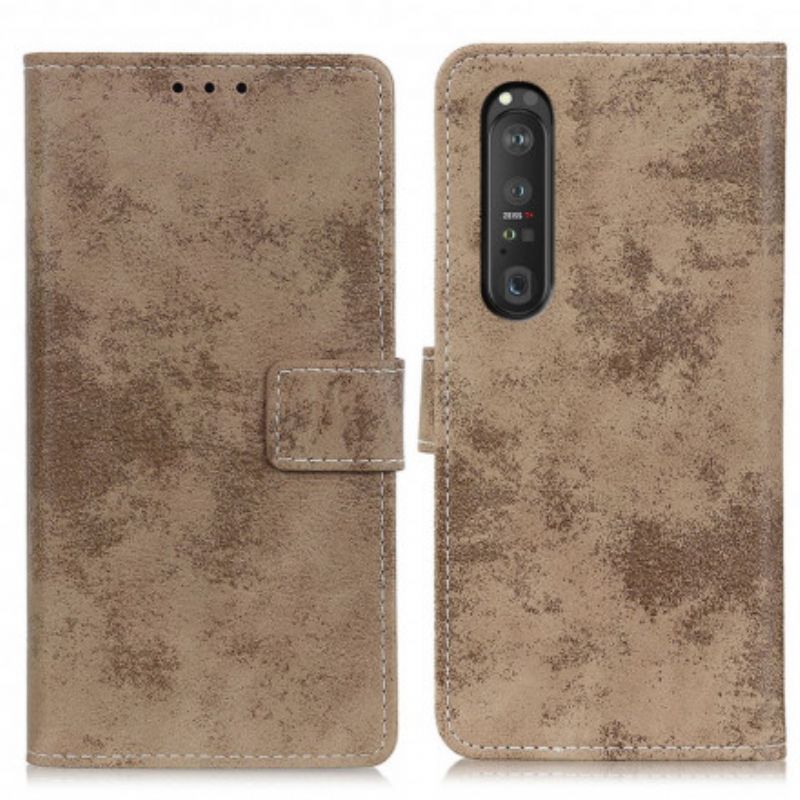 Leren Hoesje Sony Xperia 1 Iii Vintage Leereffect