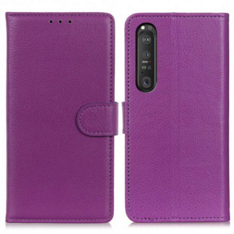 Leren Hoesje Voor Sony Xperia 1 Iii Lychee Kunstleer