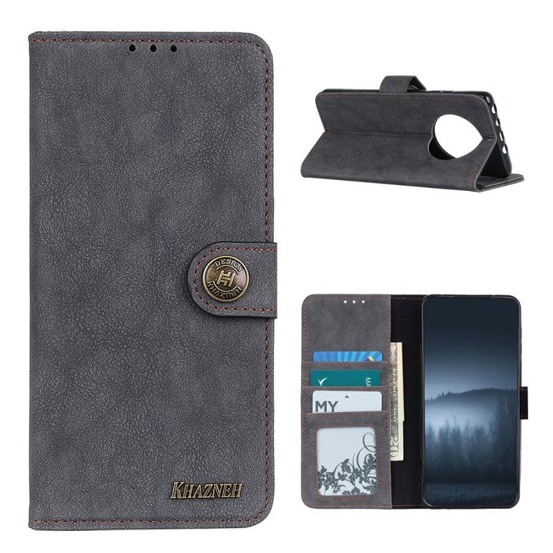 Bescherming Hoesje Xiaomi Redmi Note 9 5G / Note 9T 5G Donkerblauw Zwart Khazneh Splitleer