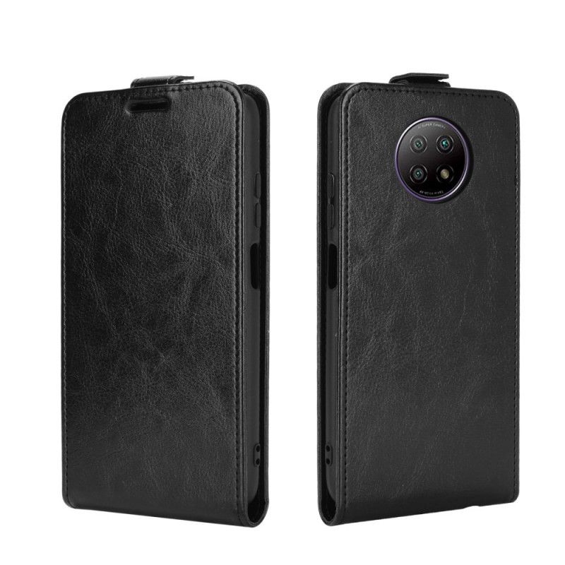 Bescherming Hoesje Xiaomi Redmi Note 9 5G / Note 9T 5G Wit Zwart Leereffect Met Verticale Flap