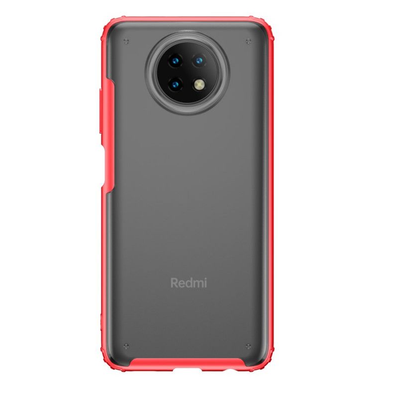 Hoesje voor Xiaomi Redmi Note 9 5G / Note 9T 5G Rood Zwart Pantser Met Frosted Effect