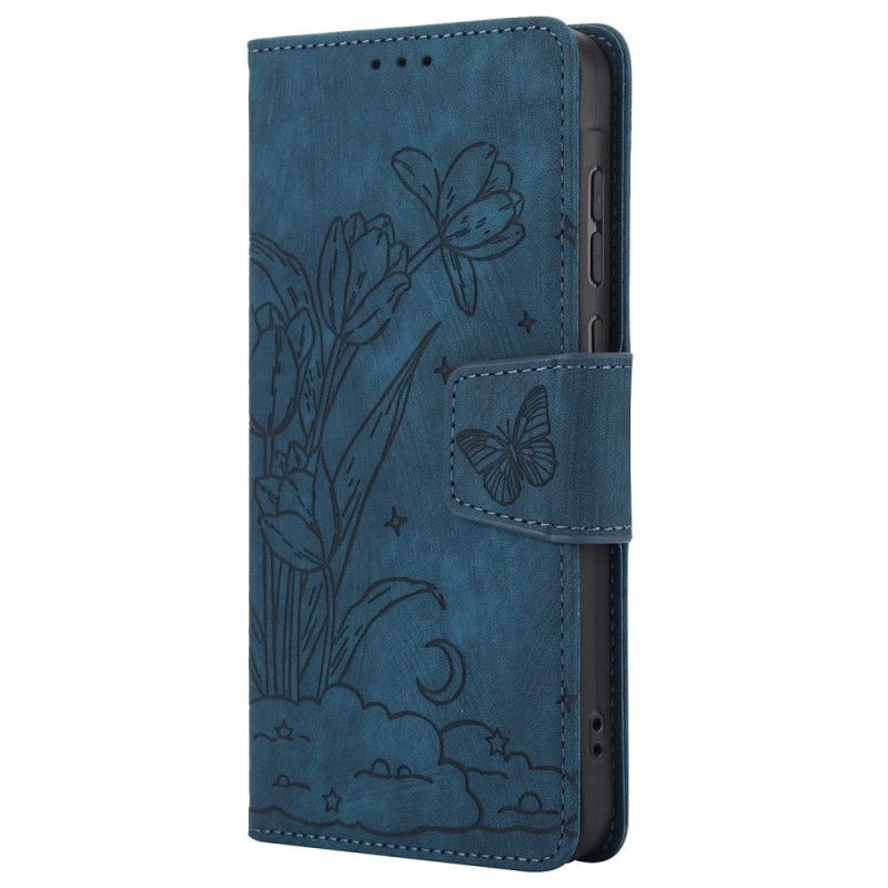 Bescherming Hoesje Google Pixel 9 Bloemensuède-effect