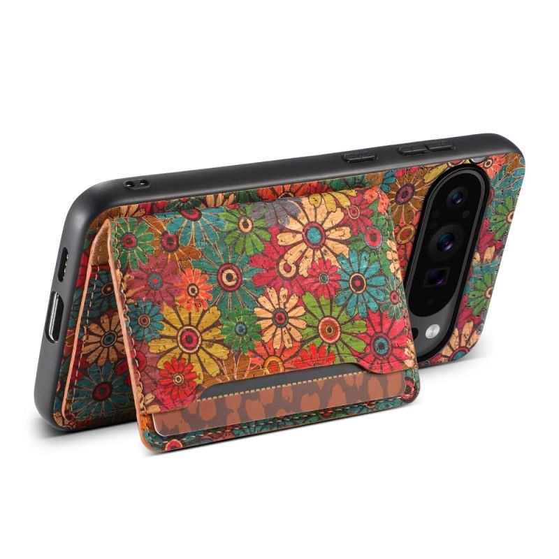 Cover Hoesje Google Pixel 9 Telefoonhoesje Kaarthouder Met Bloemen