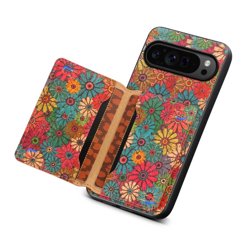 Cover Hoesje Google Pixel 9 Telefoonhoesje Kaarthouder Met Bloemen