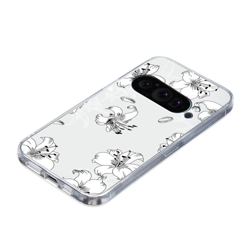 Cover Hoesje Google Pixel 9 Telefoonhoesje Witte Bloemen