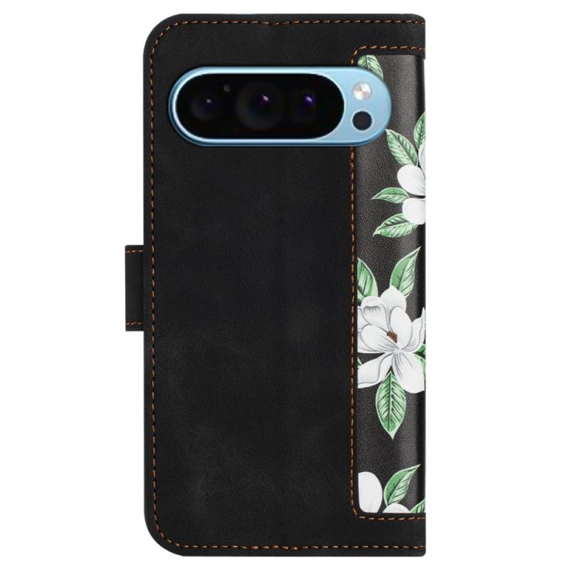 Leren Hoesje Google Pixel 9 Bloemenband Bescherming Hoesje