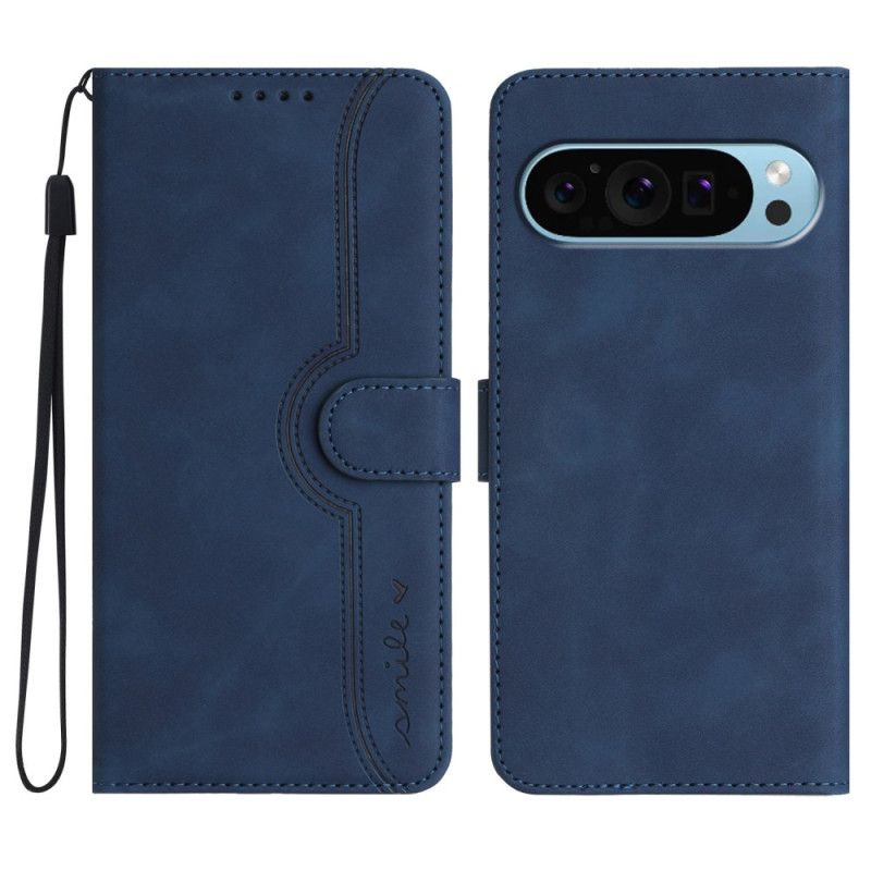 Leren Hoesje Google Pixel 9 Glimlach Bescherming Hoesje