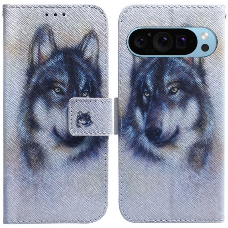 Leren Hoesje Voor Google Pixel 9 Wolvenaquarel