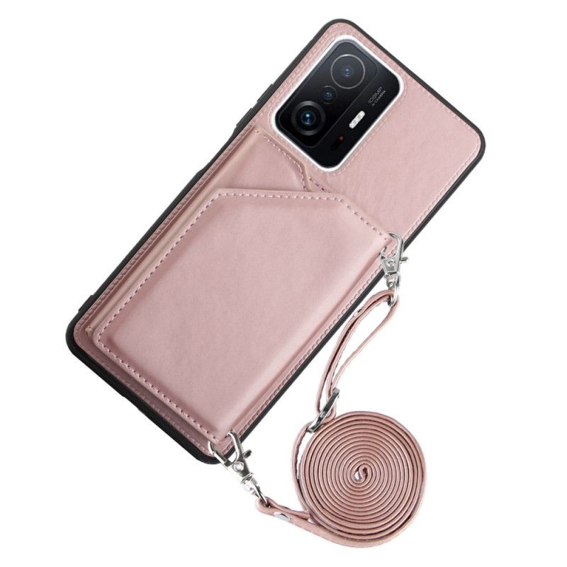 Cover Hoesje Xiaomi Mi 11t / 11t Pro Telefoonhoesje Riem Voor Meerdere Kaarthouders