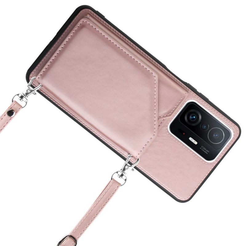 Cover Hoesje Xiaomi Mi 11t / 11t Pro Telefoonhoesje Riem Voor Meerdere Kaarthouders