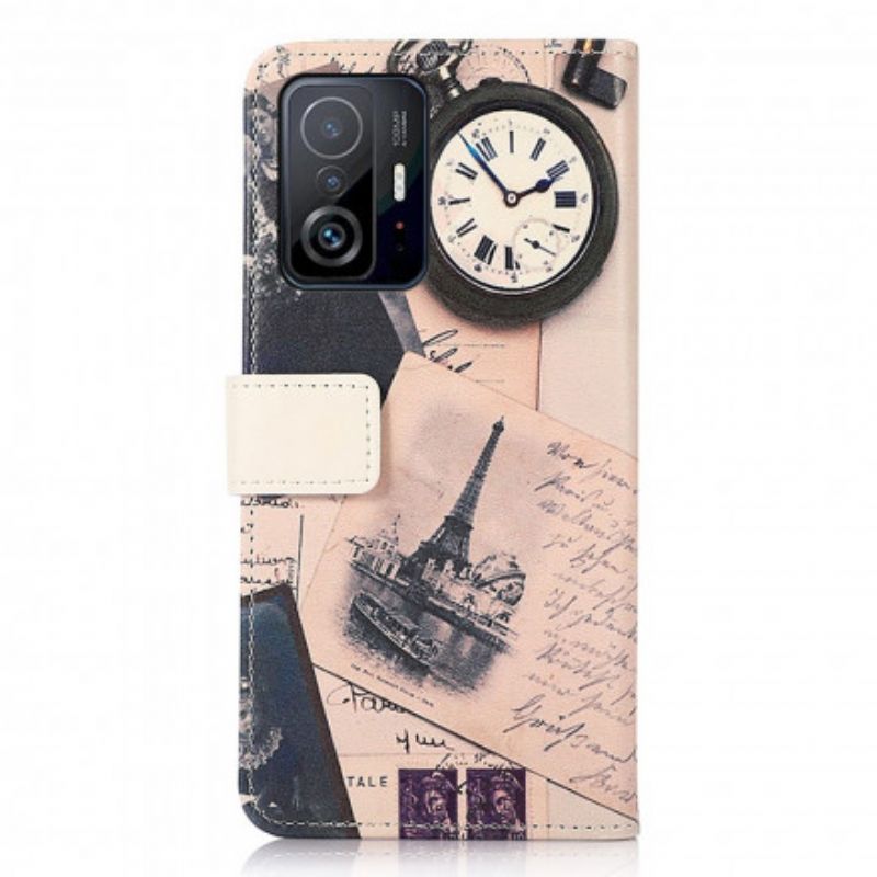 Flip Case Leren Xiaomi Mi 11t / 11t Pro Eiffeltoren Van De Dichter