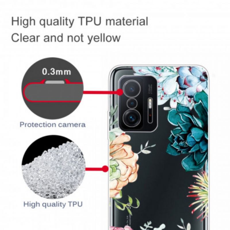 Hoesje Voor Xiaomi Mi 11t / 11t Pro Naadloze Aquarel Bloemen