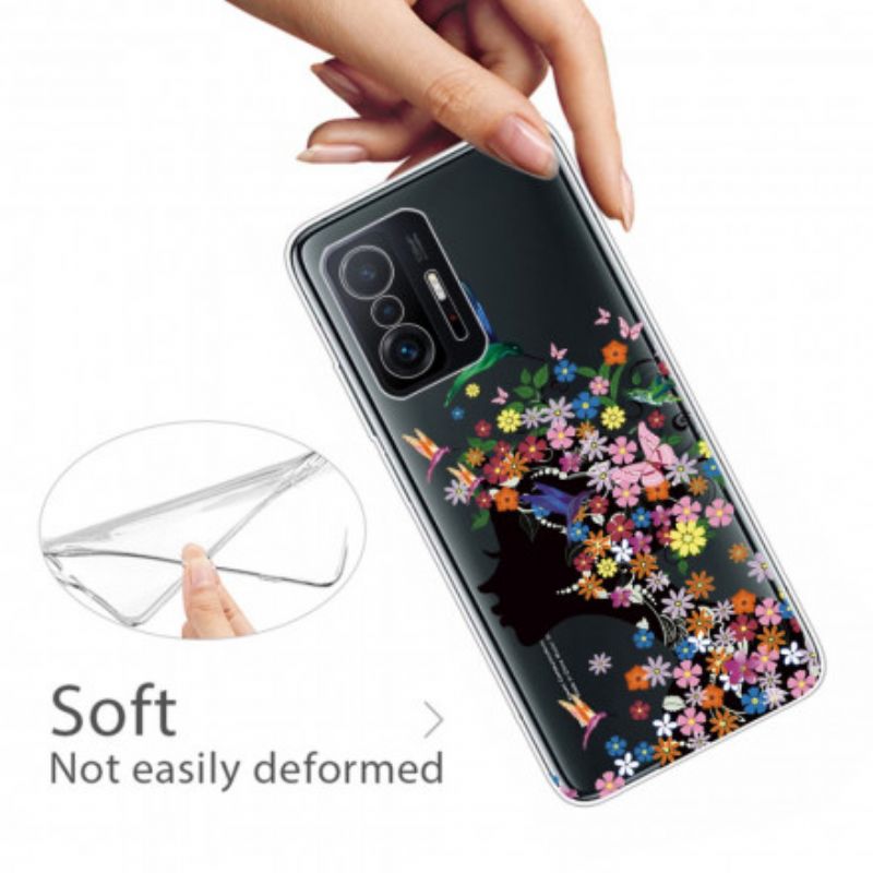 Hoesje Voor Xiaomi Mi 11t / 11t Pro Transparant Gebloemd Haar