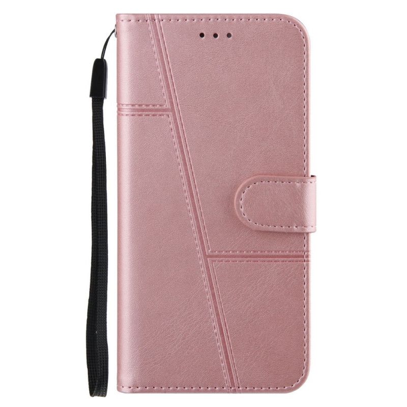 Leren Hoesje Xiaomi Mi 11t / 11t Pro Bandjes Met Geo-lederen Effect Bescherming Hoesje