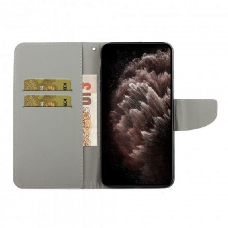 Leren Hoesje Xiaomi Mi 11t / 11t Pro Flitsende Mandala Met Halve Bandjes Bescherming Hoesje