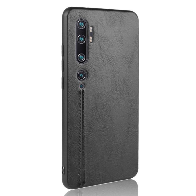 Case Hoesje Xiaomi Mi Note 10 / 10 Pro Rood Zwart Telefoonhoesje Gestikt Leereffect