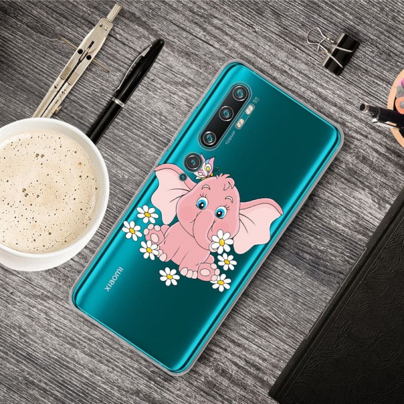 Case Hoesje Xiaomi Mi Note 10 / 10 Pro Telefoonhoesje Transparant Roze Olifant