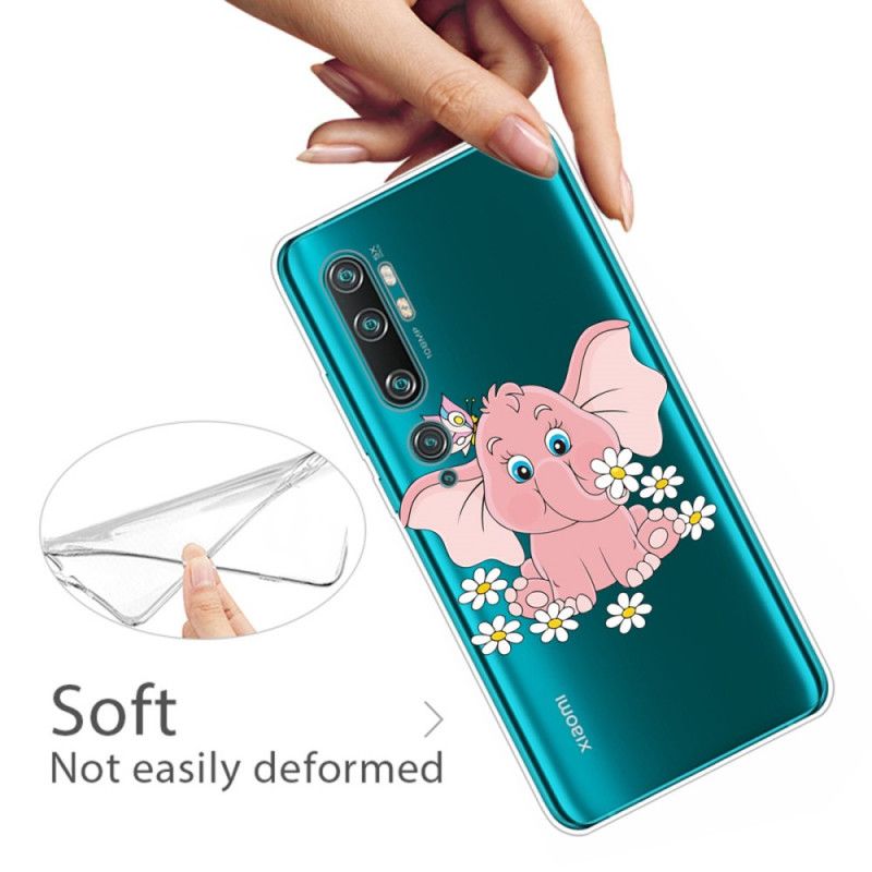 Case Hoesje Xiaomi Mi Note 10 / 10 Pro Telefoonhoesje Transparant Roze Olifant