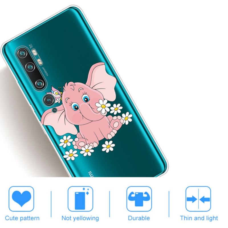 Case Hoesje Xiaomi Mi Note 10 / 10 Pro Telefoonhoesje Transparant Roze Olifant