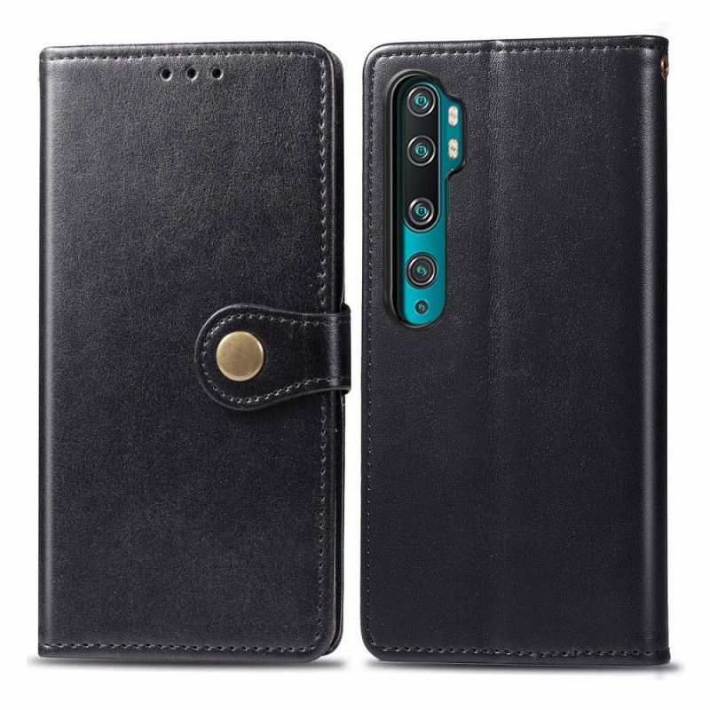 Cover Folio-hoesje Xiaomi Mi Note 10 / 10 Pro Groen Zwart Telefoonhoesje Litchi Hoed Prins Leerstijl