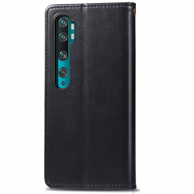 Cover Folio-hoesje Xiaomi Mi Note 10 / 10 Pro Groen Zwart Telefoonhoesje Litchi Hoed Prins Leerstijl