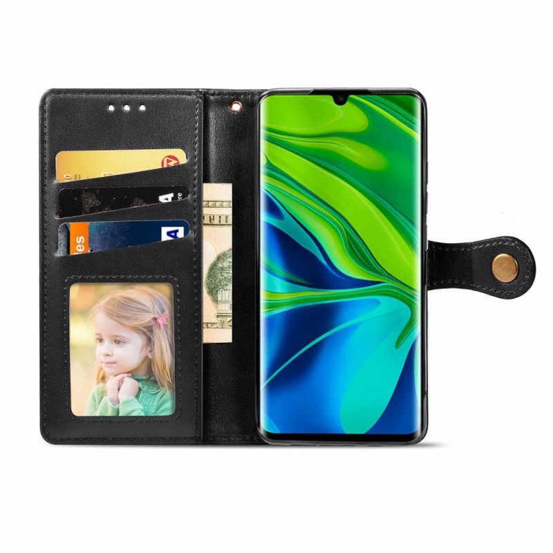 Cover Folio-hoesje Xiaomi Mi Note 10 / 10 Pro Groen Zwart Telefoonhoesje Litchi Hoed Prins Leerstijl