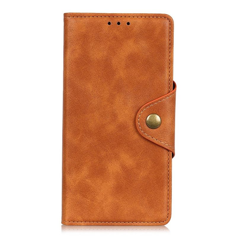 Cover Folio-hoesje Xiaomi Mi Note 10 / 10 Pro Rood Zwart Telefoonhoesje Vintage Kunstleer En Knoop