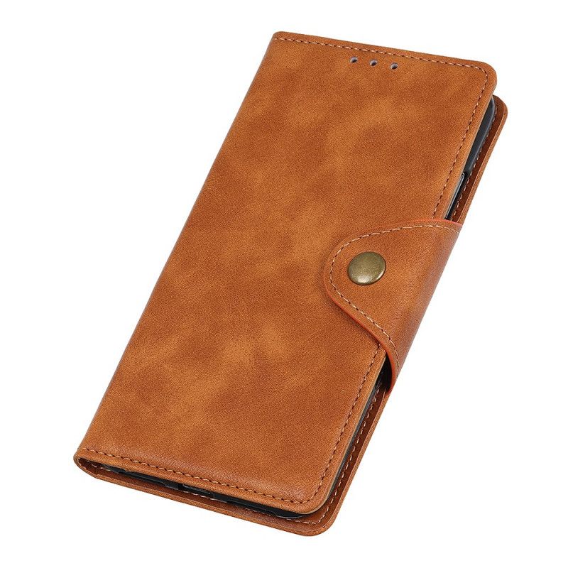 Cover Folio-hoesje Xiaomi Mi Note 10 / 10 Pro Rood Zwart Telefoonhoesje Vintage Kunstleer En Knoop