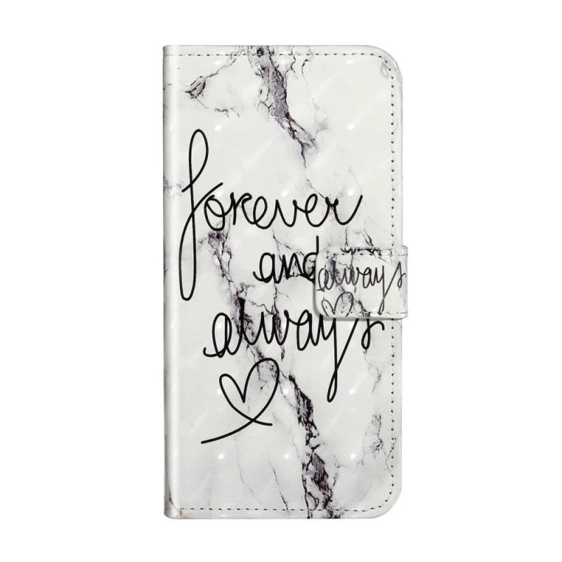 Cover Folio-hoesje Xiaomi Mi Note 10 / 10 Pro Telefoonhoesje Lichtvlek Marmer Forever & Always