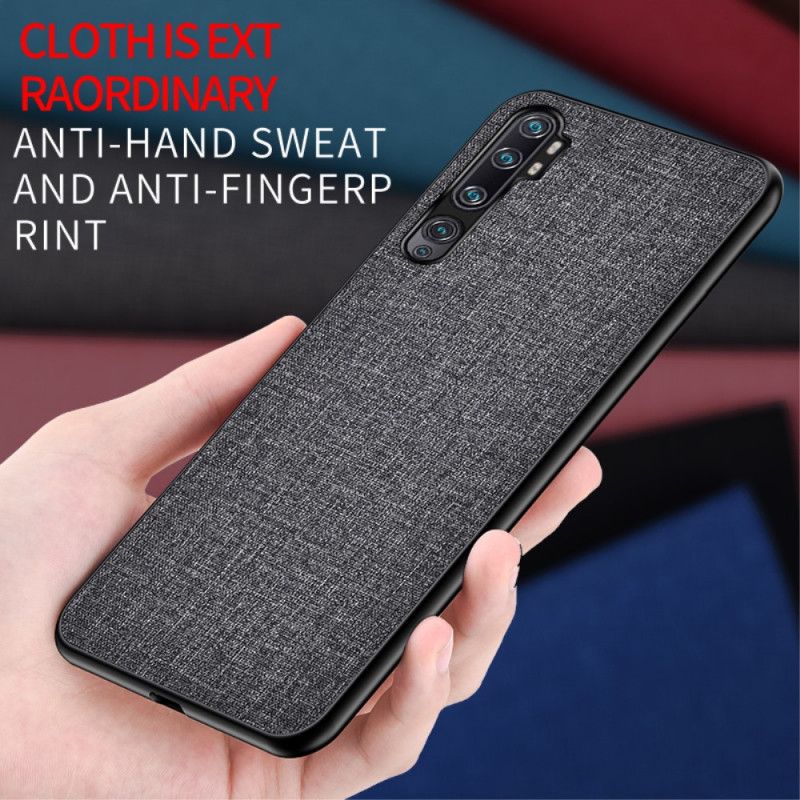 Cover Hoesje Xiaomi Mi Note 10 / 10 Pro Grijs Zwart Telefoonhoesje Stof Textuur