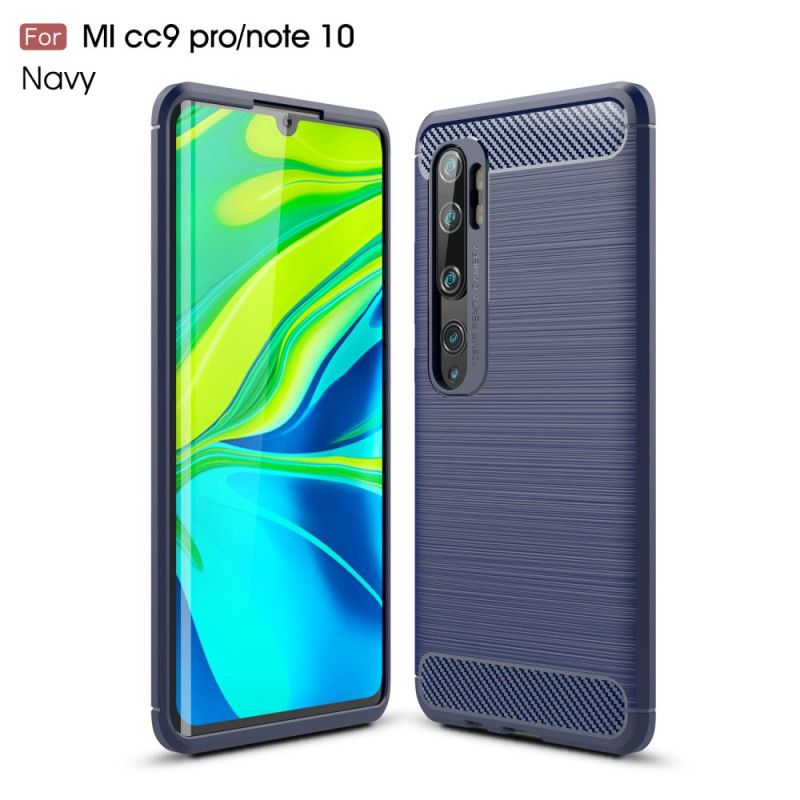 Cover Hoesje Xiaomi Mi Note 10 / 10 Pro Rood Zwart Telefoonhoesje Geborsteld Koolstofvezel