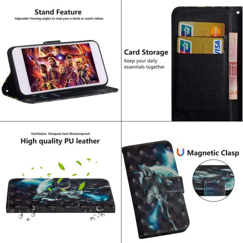 Flip Case Leren Xiaomi Mi Note 10 / 10 Pro Majestueuze Wolf