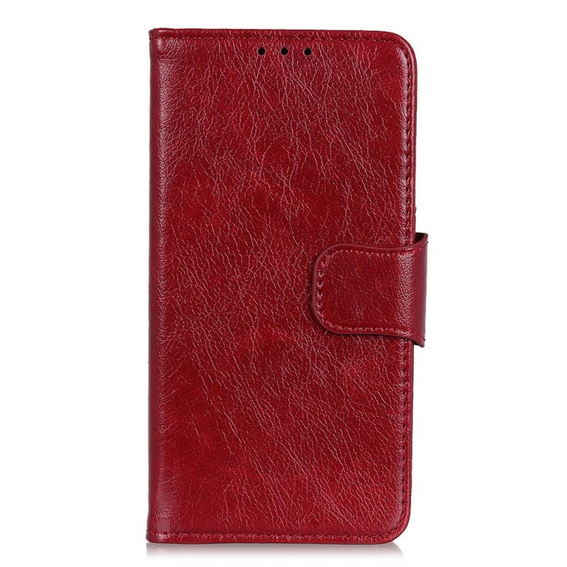 Flip Case Leren Xiaomi Mi Note 10 / 10 Pro Oranje Zwart Gespleten Nappaleer