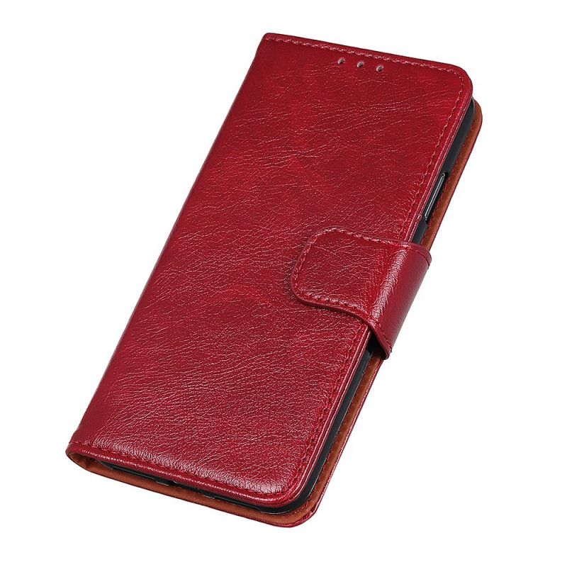 Flip Case Leren Xiaomi Mi Note 10 / 10 Pro Oranje Zwart Gespleten Nappaleer