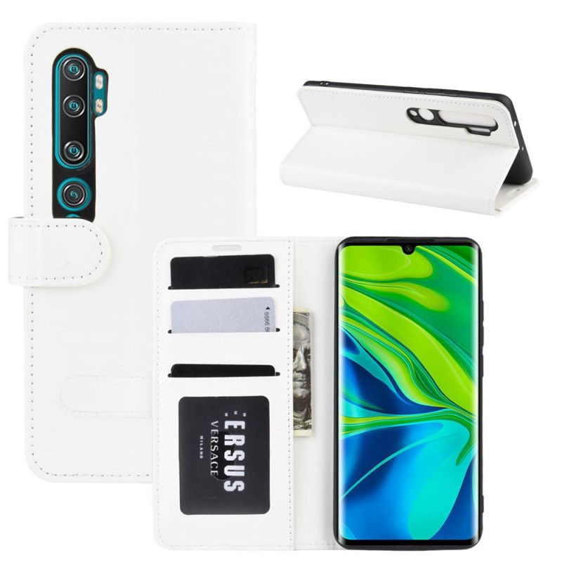 Flip Case Leren Xiaomi Mi Note 10 / 10 Pro Wit Zwart Ultra Kunstleer