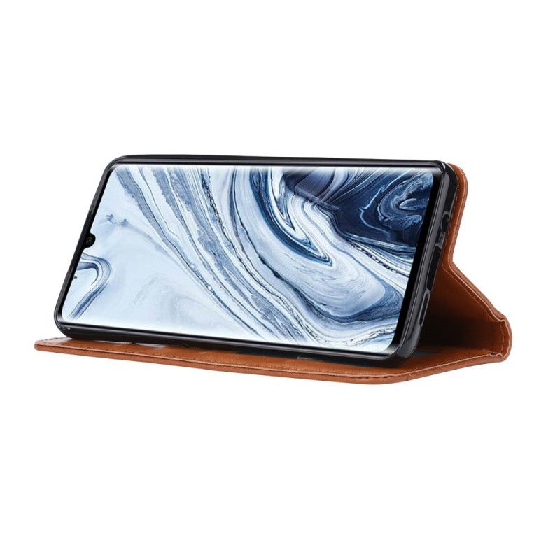 Folio-hoesje voor Xiaomi Mi Note 10 / 10 Pro Donkerrood Zwart Kaarthouder Van Imitatieleer